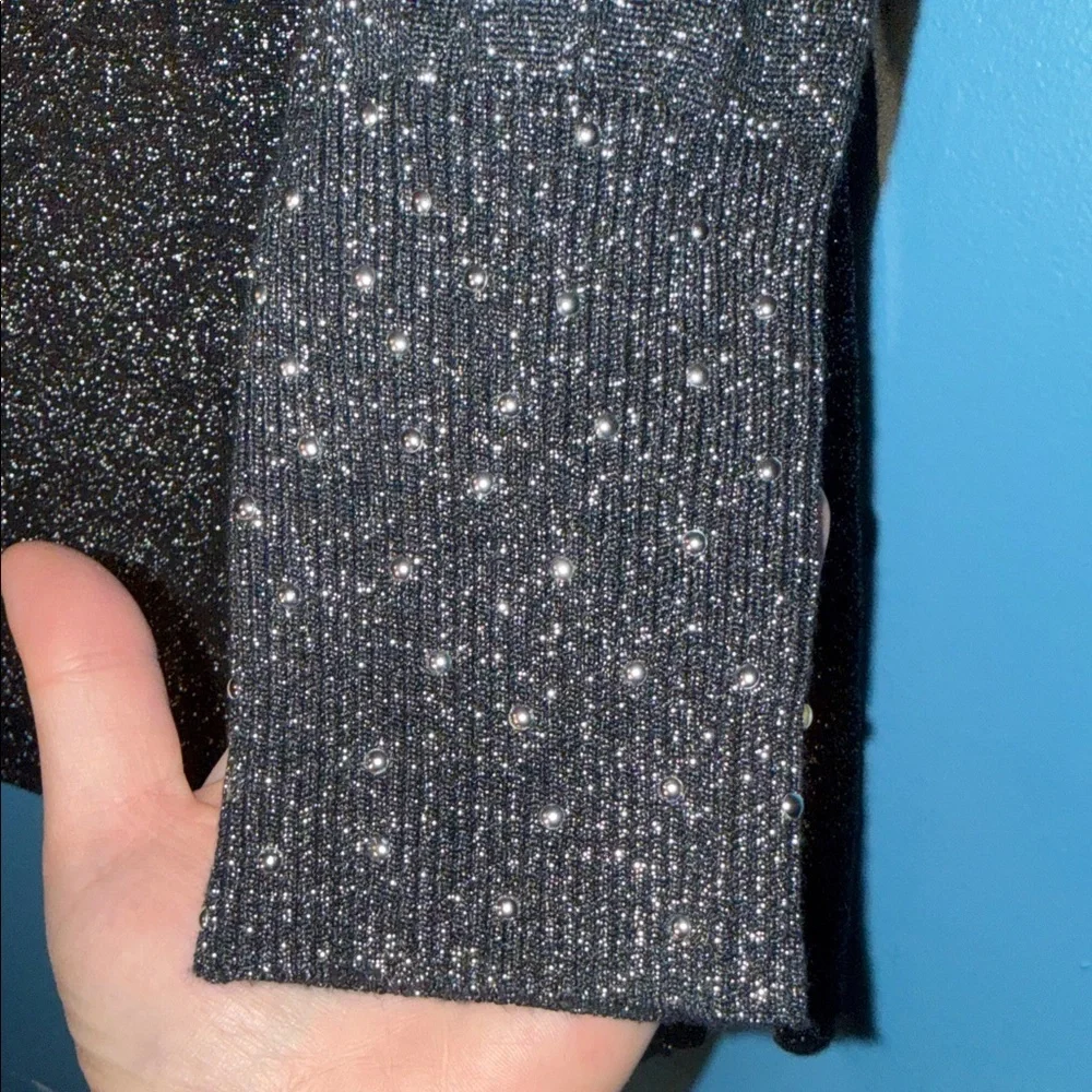 Madison and Hudson Elegant Black Glitter Women's Top